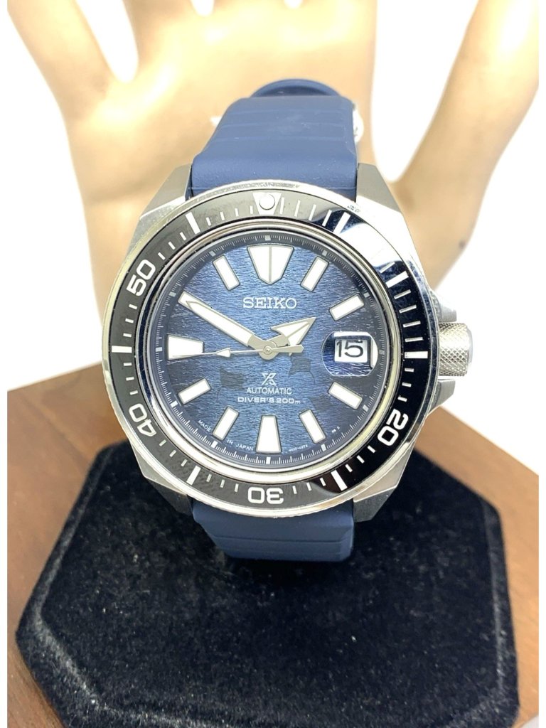 Seiko Prospex King Samurai Mens Watch Srpf79 Automatic Blue Dial Rubber 44mm